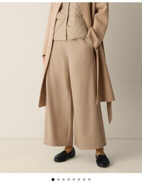 Eileen Fisher Felted Wool Jersey  Wide Ankle Pant F5BOB  Size M NWT $ 268